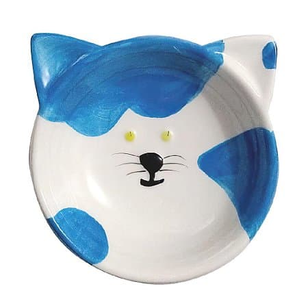 Comedouro Porcelana para Gatos 200ml — Azul/Branco